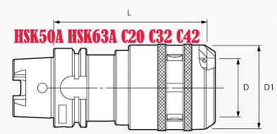KÍch thước đầu kẹp dao HSK50A, HSA63A